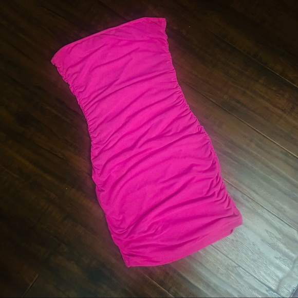 Like New Barbie Hot Pink Bodycon Tube Top Dress XS - Picture 5 of 5